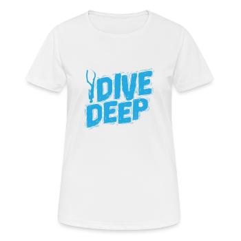 Apnoetaucher Dive Deep - Frauen T-Shirt atmungsaktiv - Weiß - Vorne - AI Model Female 172 dark (172cm)
