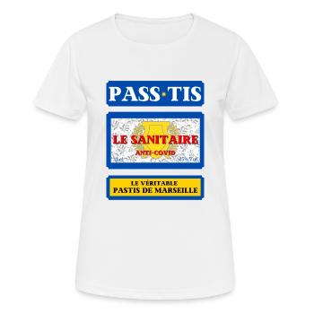 pass sanitaire pass tis pastis de marseille humour - T-shirt respirant Femme - blanc - Devant - AI Model Female 172 dark (172cm)