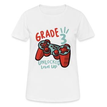Joueur débloqué de 3e année retour à l’école 3e année - T-shirt respirant Femme - blanc - Devant - AI Model Female 172 dark (172cm)