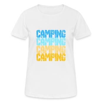 Camping Camping Camping Funny saying - Women's Breathable T-Shirt - white - Front - AI Model Female 172 dark (172cm)