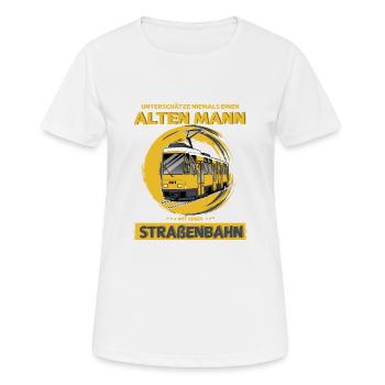 Strassenbahn KT4D Tram Straßenbahn Geschenk - Frauen T-Shirt atmungsaktiv - Weiß - Vorne - AI Model Female 172 dark (172cm)