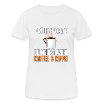 Kaffe und Kippe - Frauen T-Shirt atmungsaktiv - Weiß - Vorne - AI Model Female 172 dark (172cm)