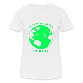 GLOBAL WARMING IS REAL N° 21 - T-shirt respirant Femme - blanc - Devant - AI Model Female 172 dark (172cm)