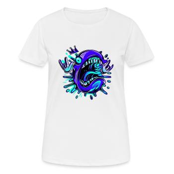 Tête de poisson fou avec couronne n°11 - T-shirt respirant Femme - blanc - Devant - AI Model Female 172 dark (172cm)