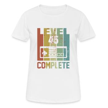 Niveau 45 complet Cadeau de chemise d’anniversaire - T-shirt respirant Femme - blanc - Devant - AI Model Female 172 dark (172cm)