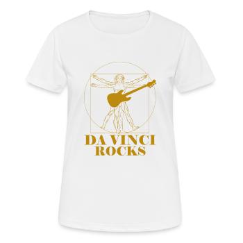 Da Vinci Rocks by The Manzanita’s - T-shirt respirant Femme - blanc - Devant - AI Model Female 172 dark (172cm)