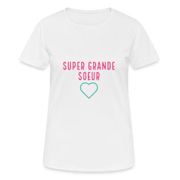 super grande soeur - T-shirt respirant Femme - blanc - Devant - AI Model Female 172 dark (172cm)
