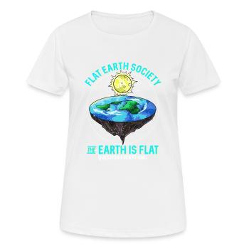 Flat Earth The Earth Is Flat Question Everything - Women's Breathable T-Shirt - white - Front - AI Model Female 172 dark (172cm)