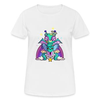 Pastel Goth Voodoo Doll Kawaii Japanese Teddy Bear - Women's Breathable T-Shirt - white - Front - AI Model Female 172 dark (172cm)