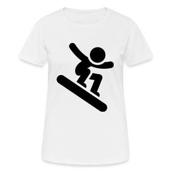 Snowboard Snowboarder - T-shirt respirant Femme - blanc - Devant - AI Model Female 172 dark (172cm)