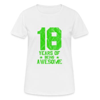 Cadeau d’anniversaire de 18 ans - T-shirt respirant Femme - blanc - Devant - AI Model Female 172 dark (172cm)