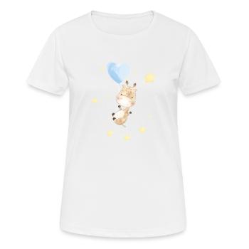 Adorable Giraffe In Space - Women's Breathable T-Shirt - white - Front - AI Model Female 172 dark (172cm)