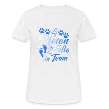 4 Pfoten 2 Füße ein Team - Frauen T-Shirt atmungsaktiv - Weiß - Vorne - AI Model Female 172 dark (172cm)