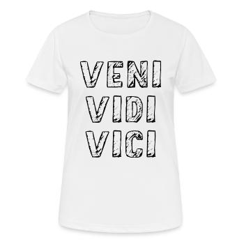veni vedi vici latein Erfolg erfolgreich Caesar - Frauen T-Shirt atmungsaktiv - Weiß - Vorne - AI Model Female 172 dark (172cm)
