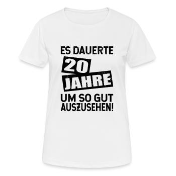 20. Geburtstag Geschenk 20 - Frauen T-Shirt atmungsaktiv - Weiß - Vorne - AI Model Female 172 dark (172cm)