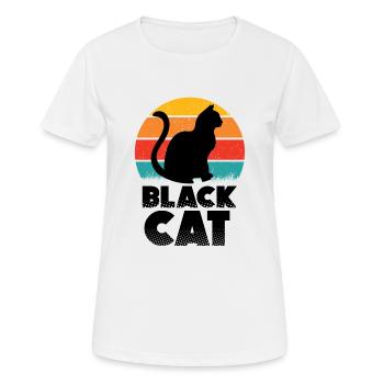 Schwarze Katze - Frauen T-Shirt atmungsaktiv - Weiß - Vorne - AI Model Female 172 dark (172cm)