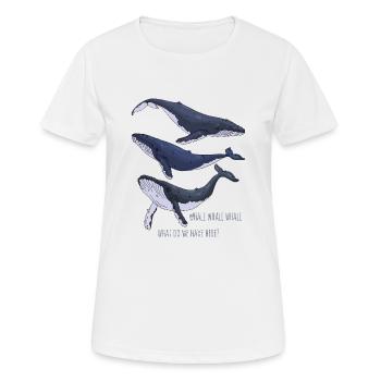 Whale Whale Whale, What Do We Have Here Funny Whal - Frauen T-Shirt atmungsaktiv - Weiß - Vorne - AI Model Female 172 dark (172cm)