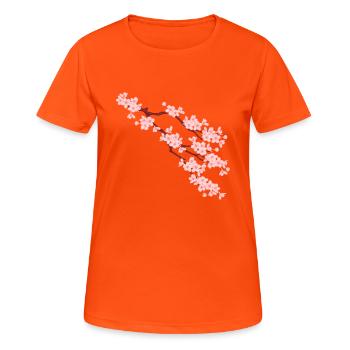 sakura - Women's Breathable T-Shirt - neon orange - Front - AI Model Female 172 dark (172cm)