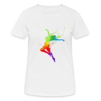 happy dancing girl - Frauen T-Shirt atmungsaktiv - Weiß - Vorne - AI Model Female 172 dark (172cm)