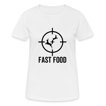 Fast Food Hirschjagd - Frauen T-Shirt atmungsaktiv - Weiß - Vorne - AI Model Female 172 dark (172cm)