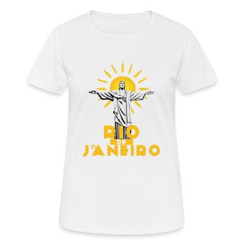 Cristo Redentor Rio - Frauen T-Shirt atmungsaktiv - Weiß - Vorne - AI Model Female 172 dark (172cm)