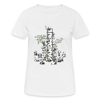 Panda’s « Pandamie » mignon ours panda câlin - T-shirt respirant Femme - blanc - Devant - AI Model Female 172 dark (172cm)