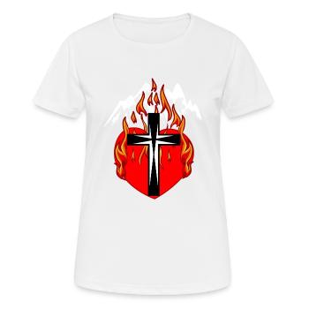 Mountaineers Mountaineering Heart Fire Flame Mountains - Women's Breathable T-Shirt - white - Front - AI Model Female 172 dark (172cm)