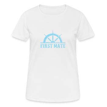 First Mate - Frauen T-Shirt atmungsaktiv - Weiß - Vorne - AI Model Female 172 dark (172cm)
