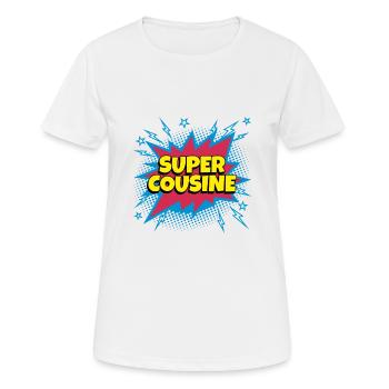 Super Cousine super héro supercousine - T-shirt respirant Femme - blanc - Devant - AI Model Female 172 dark (172cm)