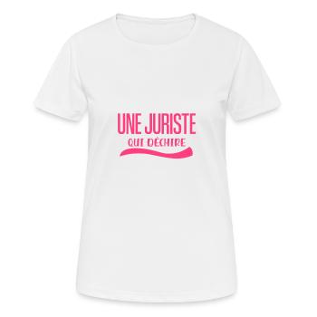 une Juriste Qui Déchire - T-shirt respirant Femme - blanc - Devant - AI Model Female 172 dark (172cm)