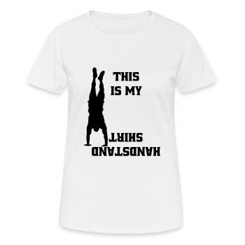 Handstand Turner Sportlehrer Gymnastik Bodenturnen - Frauen T-Shirt atmungsaktiv - Weiß - Vorne - AI Model Female 172 dark (172cm)