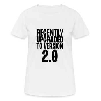 Kürzlich auf Version 2 aktualisiert - Frauen T-Shirt atmungsaktiv - Weiß - Vorne - AI Model Female 172 dark (172cm)