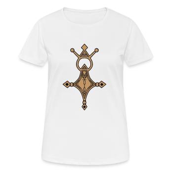 Südliches Kreuz Touaregue - Frauen T-Shirt atmungsaktiv - Weiß - Vorne - AI Model Female 172 dark (172cm)
