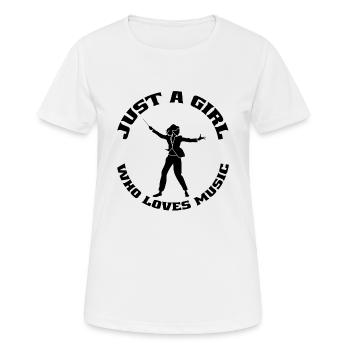 Chef d’orchestre Mme Musicien Fille Chef d’orchestre Musique - T-shirt respirant Femme - blanc - Devant - AI Model Female 172 dark (172cm)