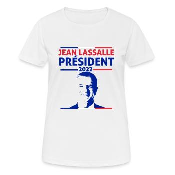 Jean Lassalle Présidentielles 2022 - Jean Lassalle - T-shirt respirant Femme - blanc - Devant - AI Model Female 172 dark (172cm)