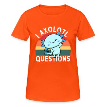 I Axolotl Questions - T-shirt respirant Femme - orange néon - Devant - AI Model Female 172 dark (172cm)
