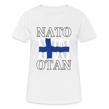 NATO otaN and The Flag of Finland - Women's Breathable T-Shirt - white - Front - AI Model Female 172 dark (172cm)