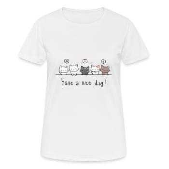 Kawaii Cat Women's T-Shirt - Women's Breathable T-Shirt - white - Front - AI Model Female 172 dark (172cm)