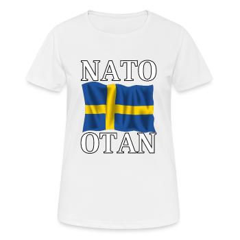 Prise de l’OTAN et drapeau suédois - T-shirt respirant Femme - blanc - Devant - AI Model Female 172 dark (172cm)
