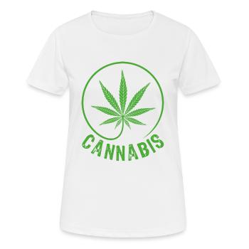 Cannabis - Frauen T-Shirt atmungsaktiv - Weiß - Vorne - AI Model Female 172 dark (172cm)