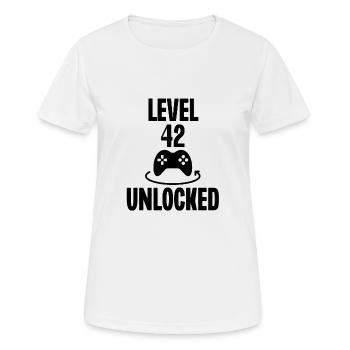 Level 42 Freigeschaltet - Frauen T-Shirt atmungsaktiv - Weiß - Vorne - AI Model Female 172 dark (172cm)