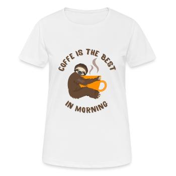 Kaffee ist das Beste - ein Geschenk für einen Kaffeetrinker - Frauen T-Shirt atmungsaktiv - Weiß - Vorne - AI Model Female 172 dark (172cm)
