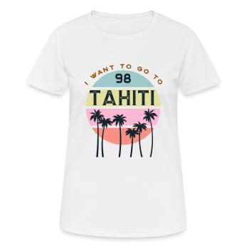 Ich möchte nach Tahiti - Frauen T-Shirt atmungsaktiv - Weiß - Vorne - AI Model Female 172 dark (172cm)