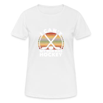 Je ne peux pas mon fils a le hockey sur glace hiver - T-shirt respirant Femme - blanc - Devant - AI Model Female 172 dark (172cm)