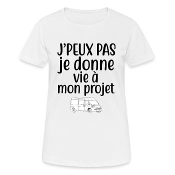 cadeau van aménagé fourgon aménagé camping car - T-shirt respirant Femme - blanc - Devant - AI Model Female 172 dark (172cm)