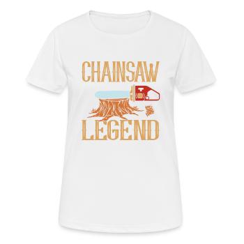 Tronçonneuse Légende Arboriculteur Menuisier - T-shirt respirant Femme - blanc - Devant - AI Model Female 172 dark (172cm)