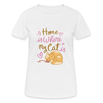Cat Pet Cat Cats Domestic Cat Kitten - Women's Breathable T-Shirt - white - Front - AI Model Female 172 dark (172cm)