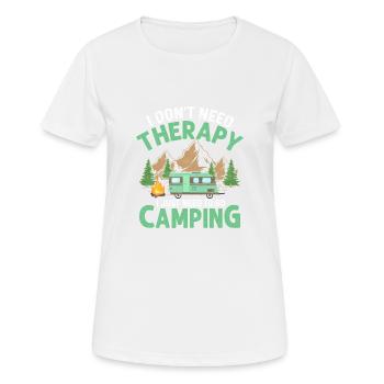 Je n’ai pas besoin de thérapie, j’ai juste besoin d’aller camper Cam - T-shirt respirant Femme - blanc - Devant - AI Model Female 172 dark (172cm)