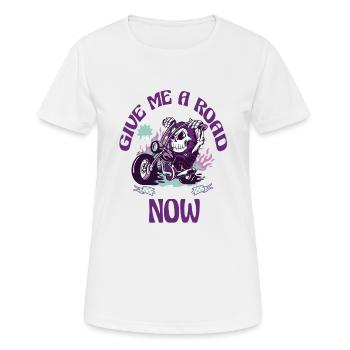 Gib mir jetzt eine Straße - Frauen T-Shirt atmungsaktiv - Weiß - Vorne - AI Model Female 172 dark (172cm)