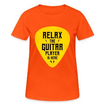 Détendez-vous Le guitariste est ici - T-shirt respirant Femme - orange néon - Devant - AI Model Female 172 dark (172cm)